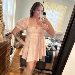 Buddy Love JAC PUFF SLEEVE SHORT DRESS -
RAINBOW